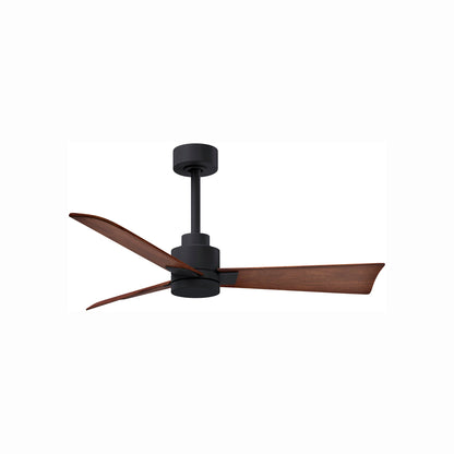 Alessandra Indoor / Outdoor Ceiling Fan in Matte Black/Walnut (42-Inch).