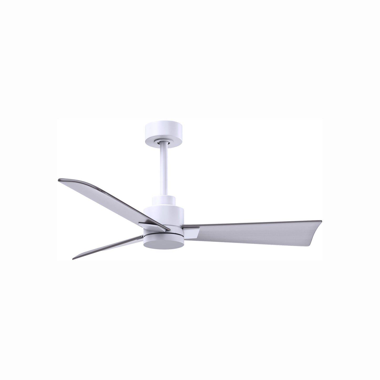 Alessandra Indoor / Outdoor Ceiling Fan in Matte White/Brushed Nickel (42-Inch).