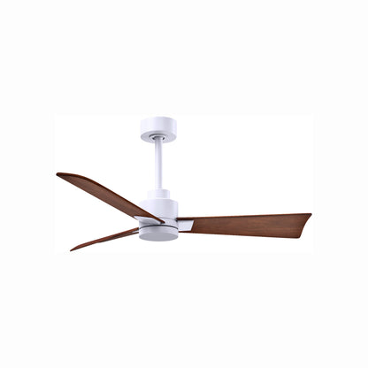 Alessandra Indoor / Outdoor Ceiling Fan in Matte White/Walnut (42-Inch).