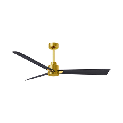 Alessandra Indoor / Outdoor Ceiling Fan in Brushed Brass/Matte Black (56-Inch).