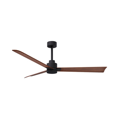 Alessandra Indoor / Outdoor Ceiling Fan in Matte Black/Walnut (56-Inch).