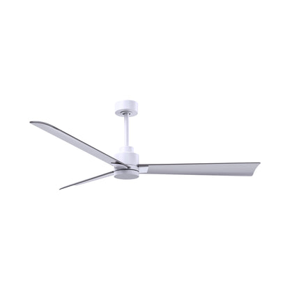 Alessandra Indoor / Outdoor Ceiling Fan in Matte White/Brushed Nickel (56-Inch).