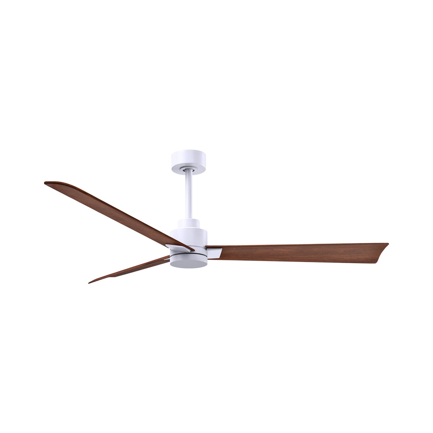 Alessandra Indoor / Outdoor Ceiling Fan in Matte White/Walnut (56-Inch).