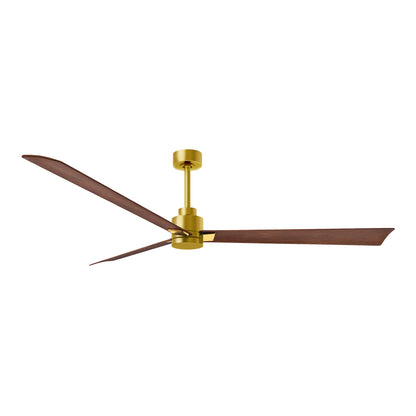 Alessandra Indoor / Outdoor Ceiling Fan in Brushed Brass/Walnut (72-Inch).