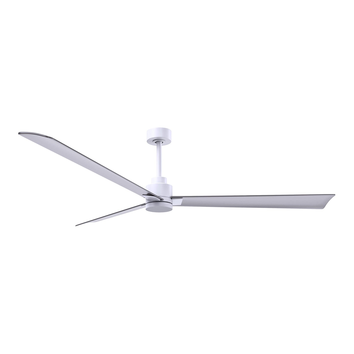 Alessandra Indoor / Outdoor Ceiling Fan in Matte White/Brushed Nickel (72-Inch).