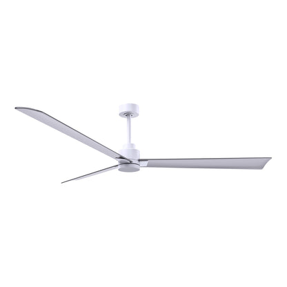 Alessandra Indoor / Outdoor Ceiling Fan in Matte White/Brushed Nickel (72-Inch).