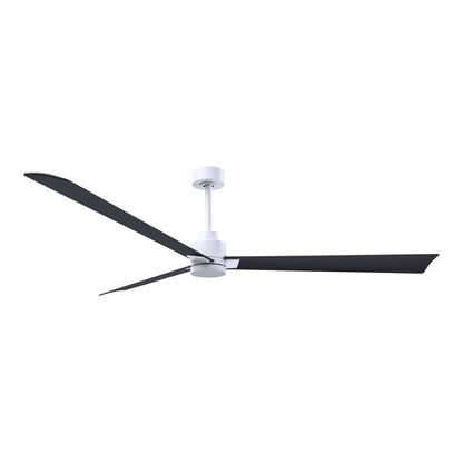 Alessandra Indoor / Outdoor Ceiling Fan in Matte White/Matte Black (72-Inch).