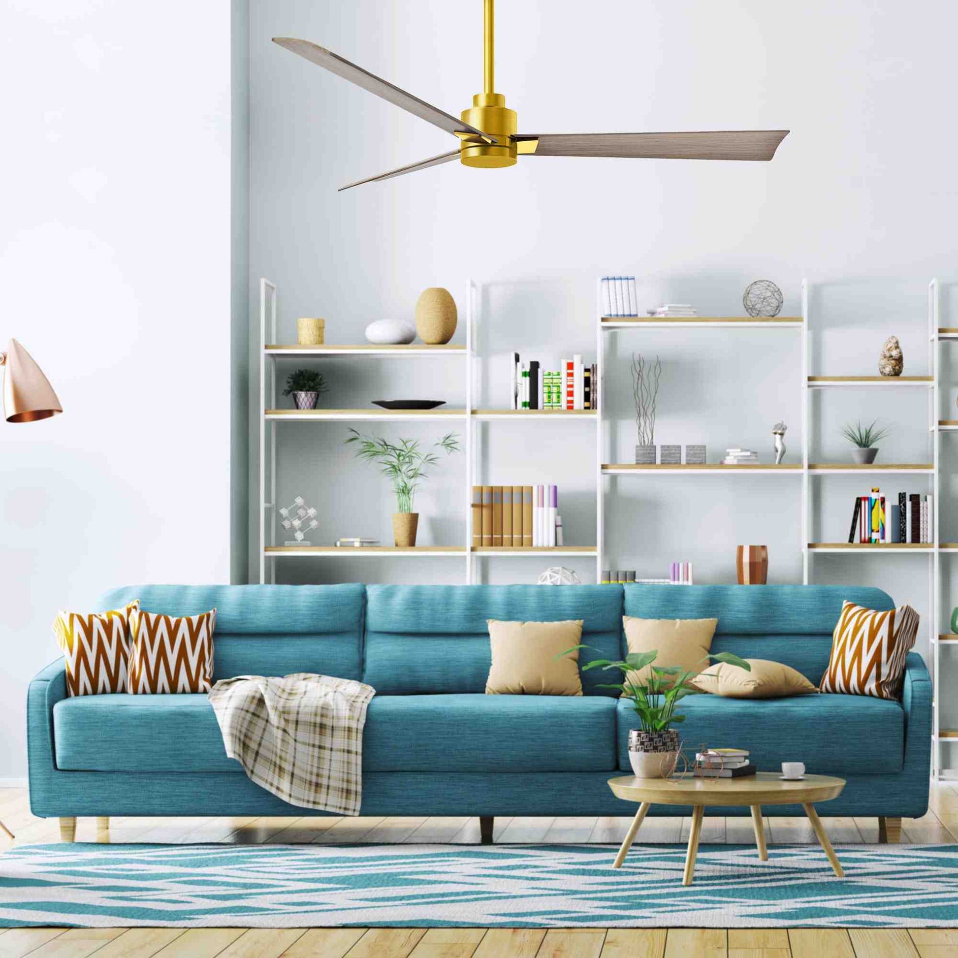 Alessandra Indoor / Outdoor Ceiling Fan in living room.