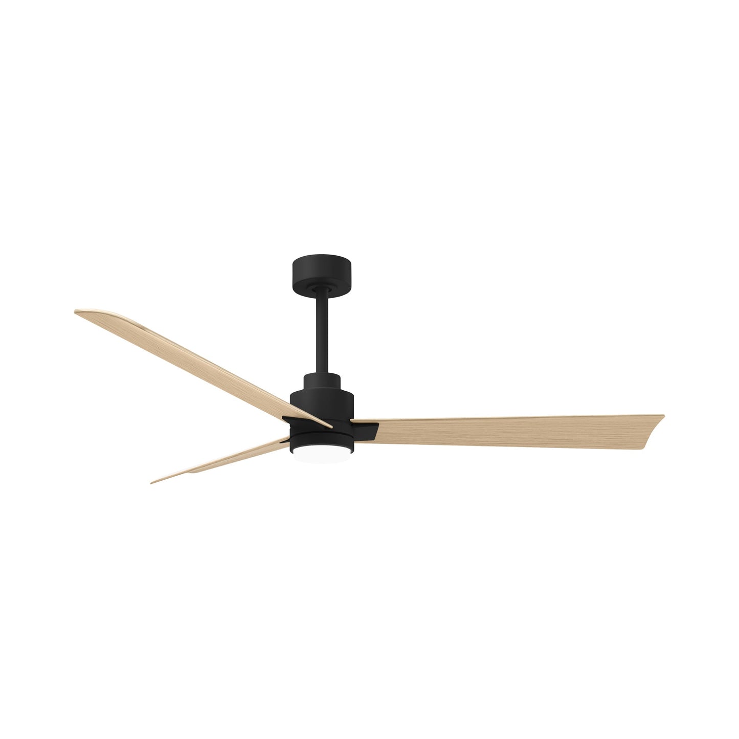 Alessandra Indoor / Outdoor LED Ceiling Fan in Matte Black/Light Maple Tone (56-Inch).