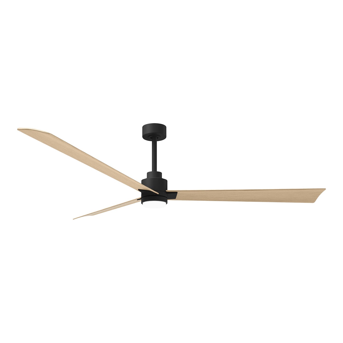 Alessandra Indoor / Outdoor LED Ceiling Fan in Matte Black/Light Maple Tone (72-Inch).