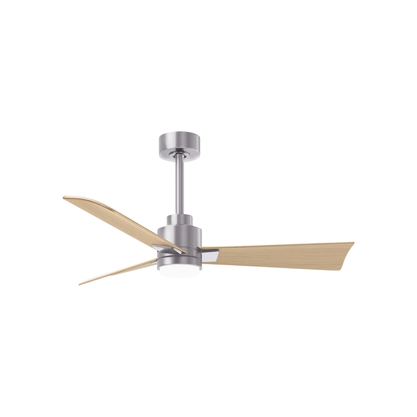 Alessandra Indoor / Outdoor LED Ceiling Fan in Brushed Nickel/Light Maple Tone (42-Inch).