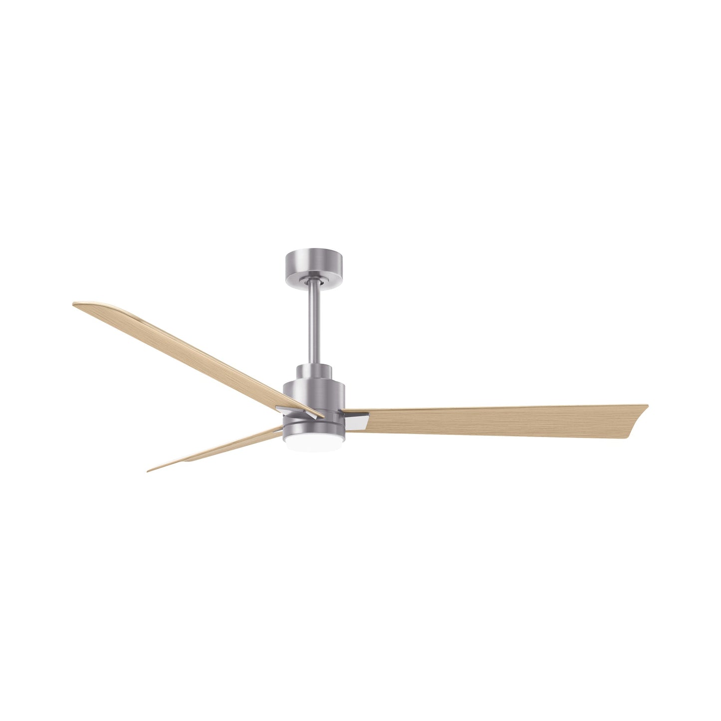 Alessandra Indoor / Outdoor LED Ceiling Fan in Brushed Nickel/Light Maple Tone (56-Inch).
