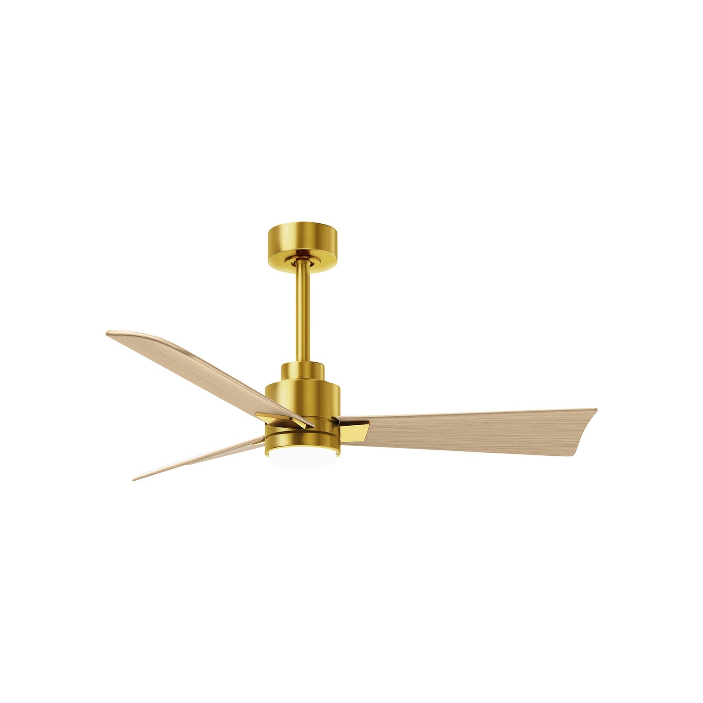 Alessandra Indoor / Outdoor LED Ceiling Fan in Brushed Brass/Light Maple Tone (42-Inch).