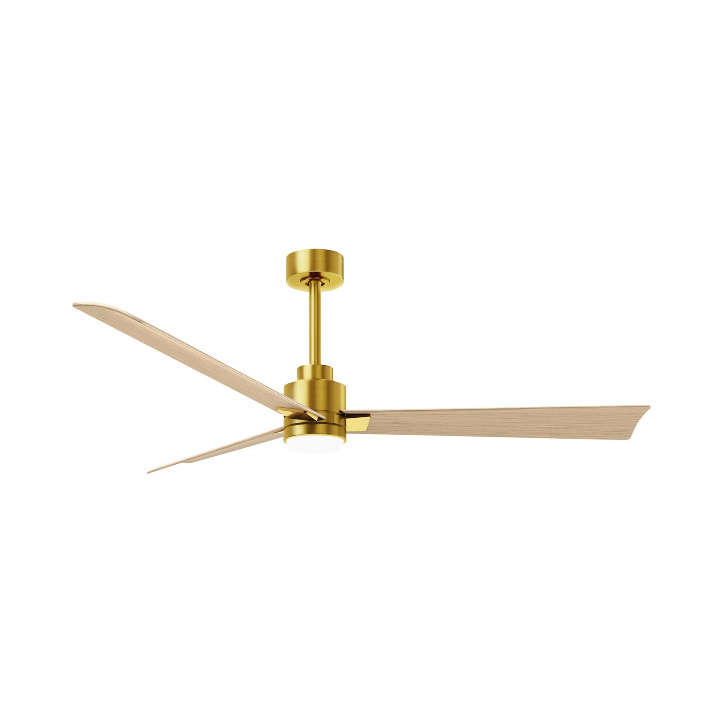 Alessandra Indoor / Outdoor LED Ceiling Fan in Brushed Brass/Light Maple Tone (56-Inch).