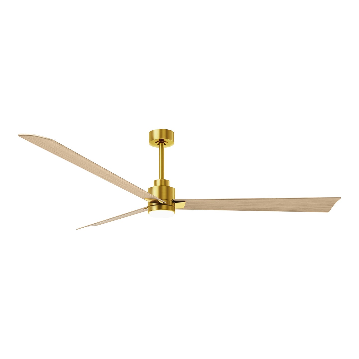 Alessandra Indoor / Outdoor LED Ceiling Fan in Brushed Brass/Light Maple Tone (72-Inch).