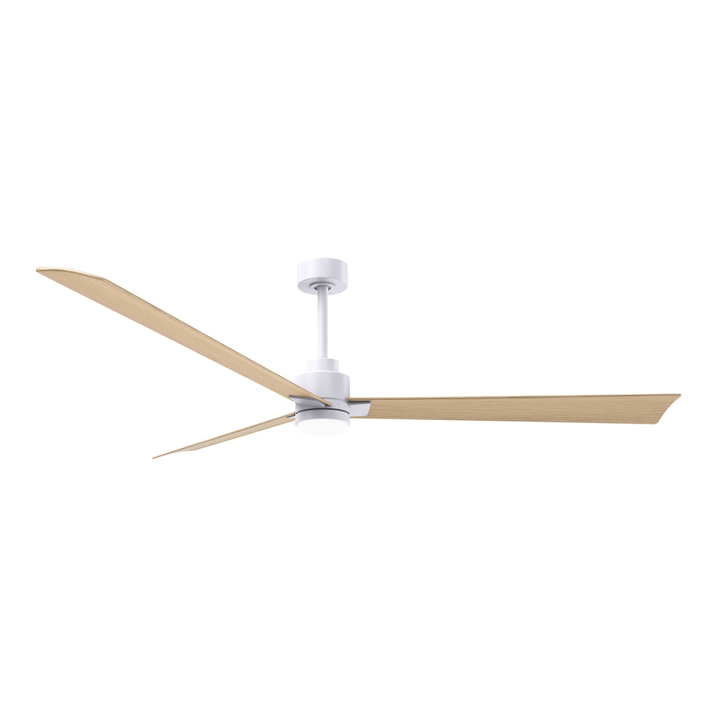 Alessandra Indoor / Outdoor LED Ceiling Fan in Matte White/Light Maple Tone (72-Inch).