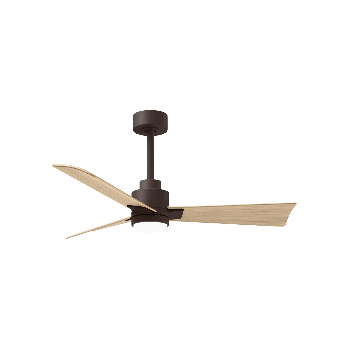 Alessandra Indoor / Outdoor LED Ceiling Fan in Textured Bronze/Light Maple Tone (42-Inch).