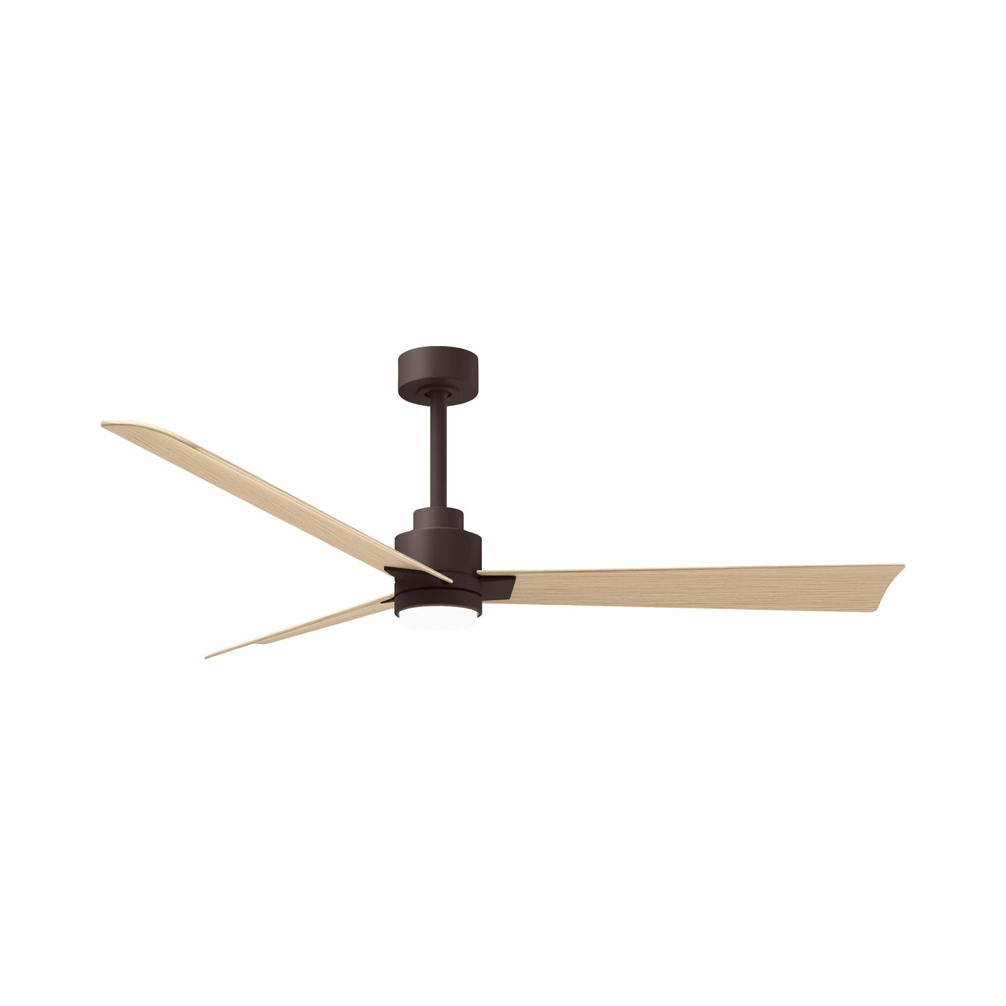 Alessandra Indoor / Outdoor LED Ceiling Fan in Textured Bronze/Light Maple Tone (56-Inch).