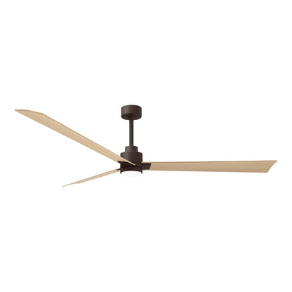Alessandra Indoor / Outdoor LED Ceiling Fan in Textured Bronze/Light Maple Tone (72-Inch).