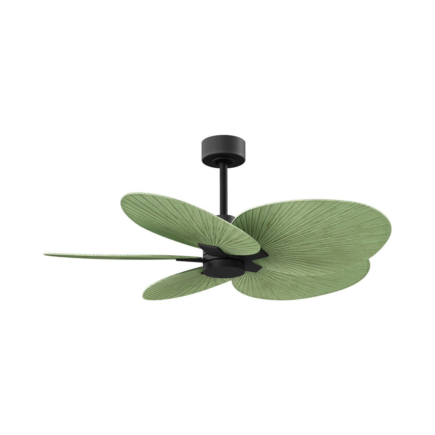 Alessandra Tropical Ceiling Fan in Matte Black/Palm Leaf.
