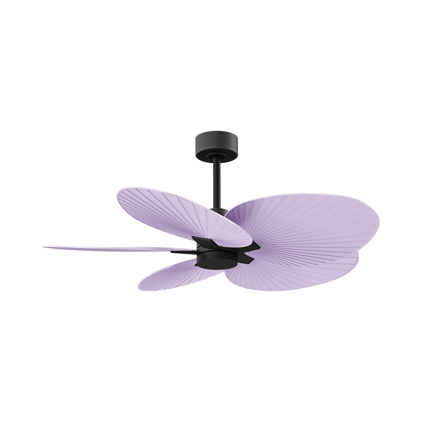 Alessandra Tropical Ceiling Fan in Matte Black/Lilac.