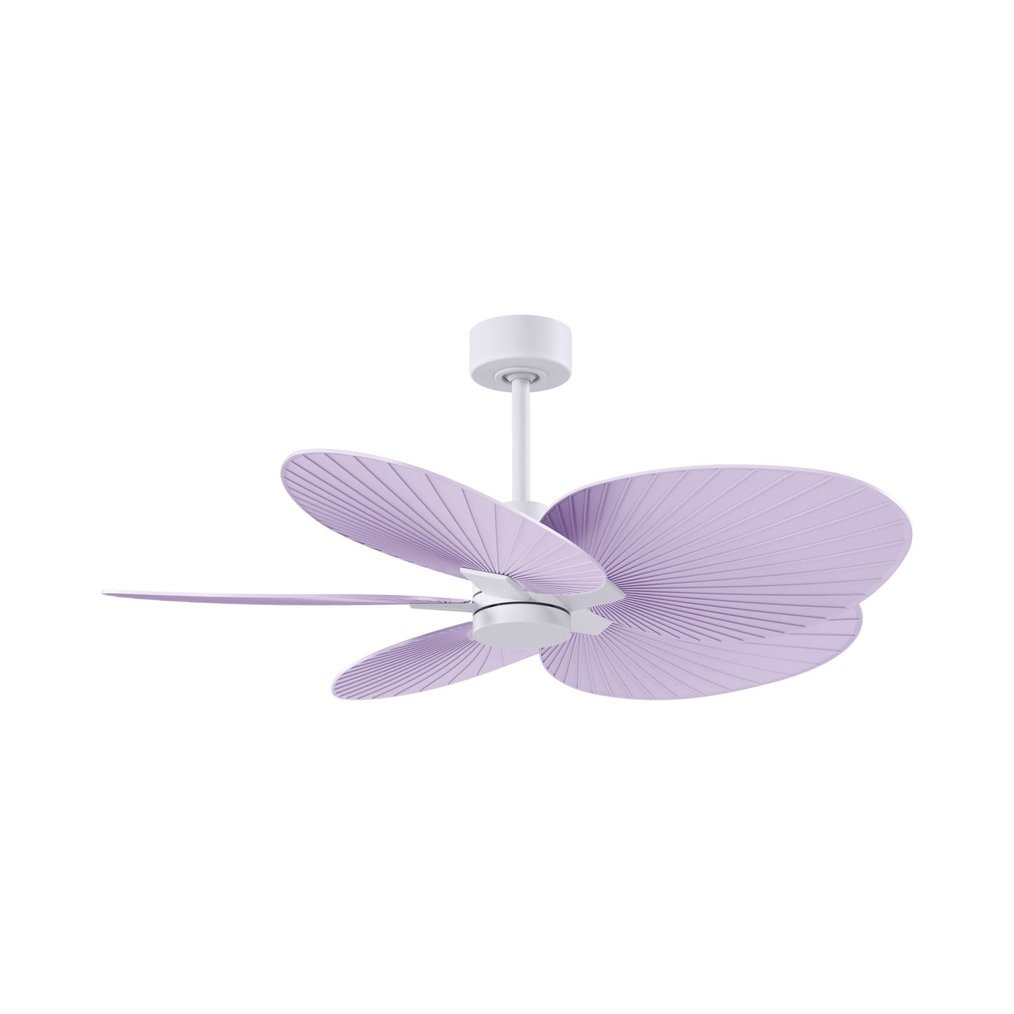 Alessandra Tropical Ceiling Fan in Matte White/Lilac.
