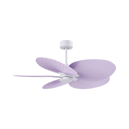 Alessandra Tropical Ceiling Fan in Matte White/Lilac.