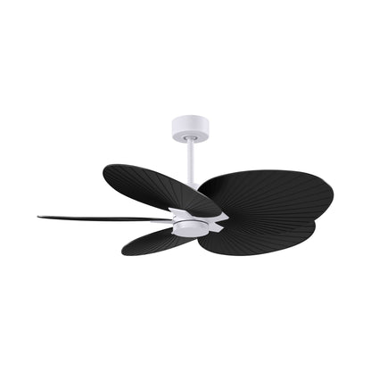 Alessandra Tropical Ceiling Fan in Matte White/Matte Black.