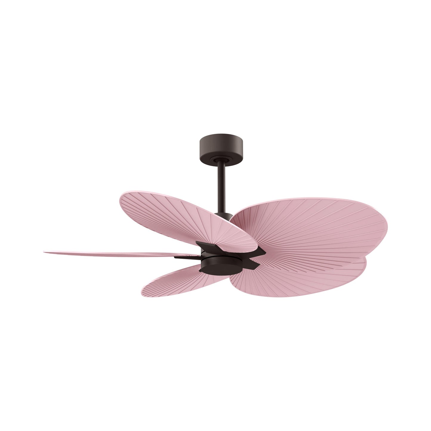 Alessandra Tropical Ceiling Fan in Textured Bronze/Light Pink.