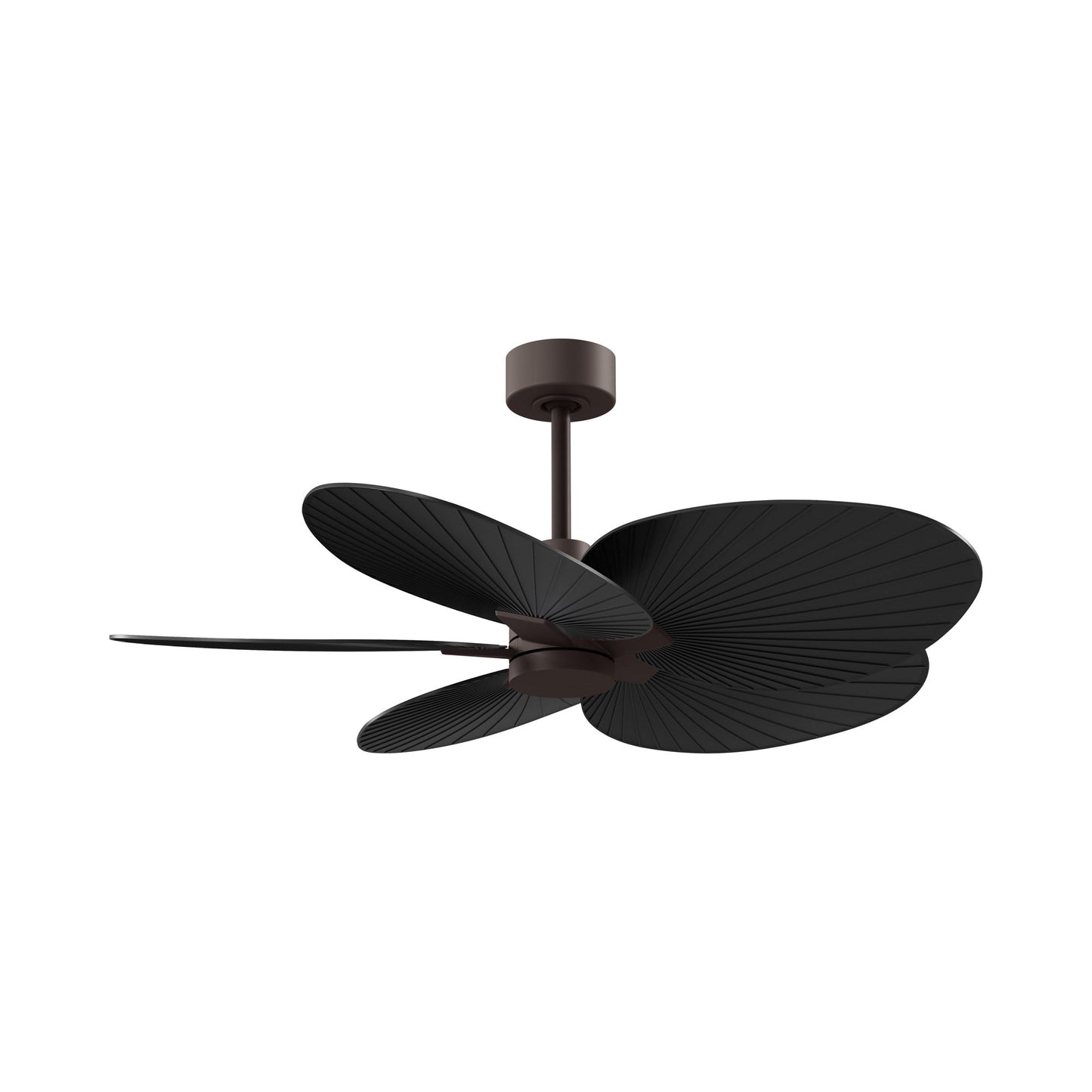 Alessandra Tropical Ceiling Fan in Textured Bronze/Matte Black.
