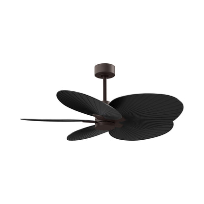 Alessandra Tropical Ceiling Fan in Textured Bronze/Matte Black.