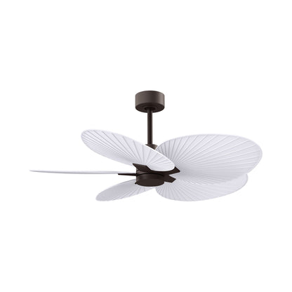 Alessandra Tropical Ceiling Fan in Textured Bronze/Matte White.