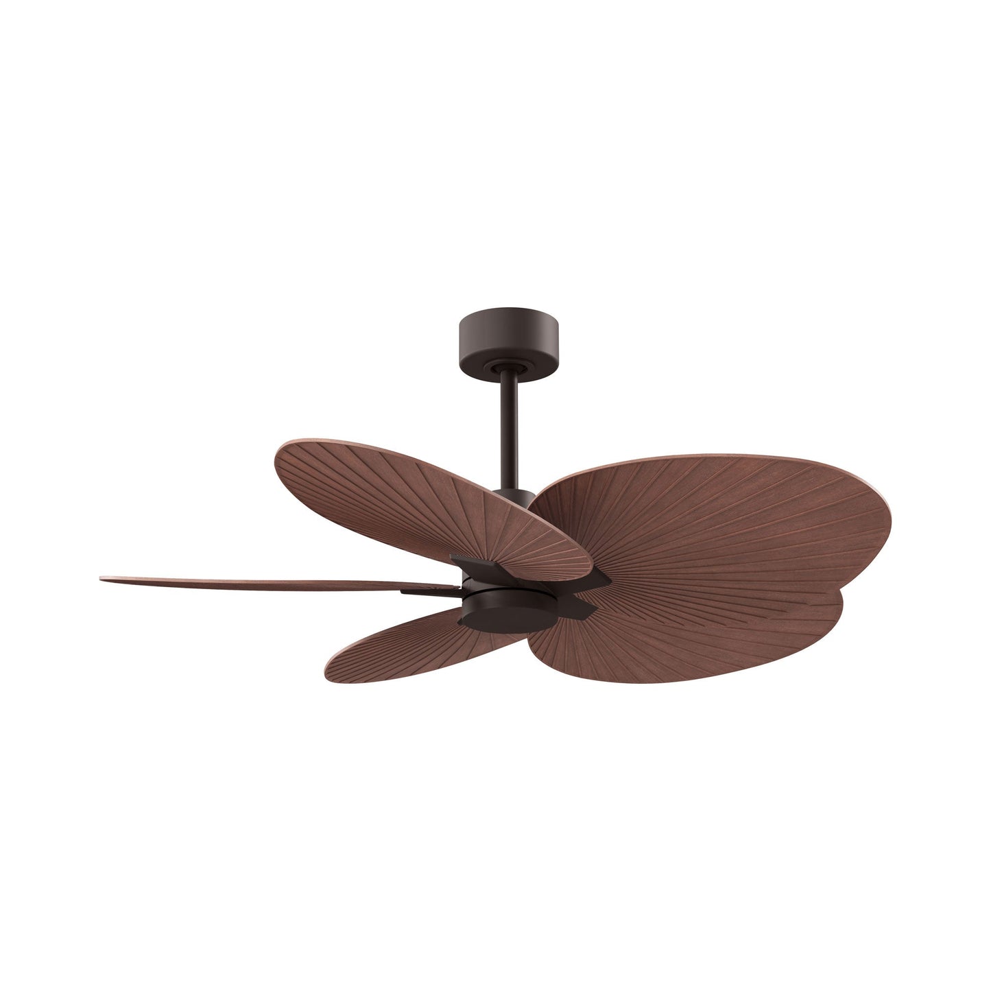 Alessandra Tropical Ceiling Fan in Textured Bronze/Walnut.