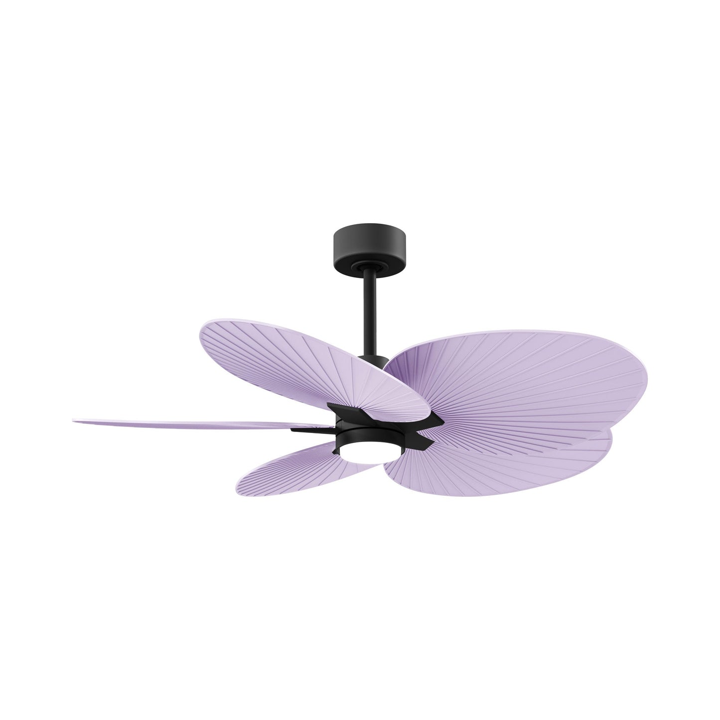 Alessandra Tropical LED Ceiling Fan in Matte Black/Lilac.