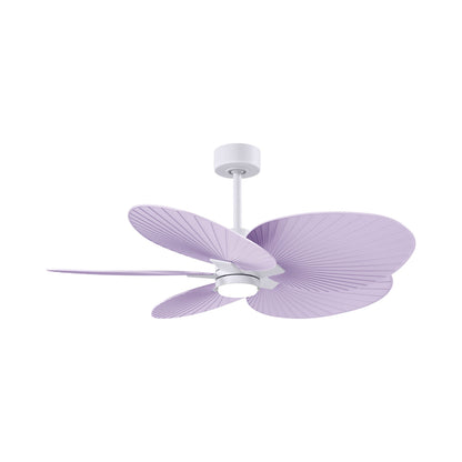 Alessandra Tropical LED Ceiling Fan in Matte White/Lilac.