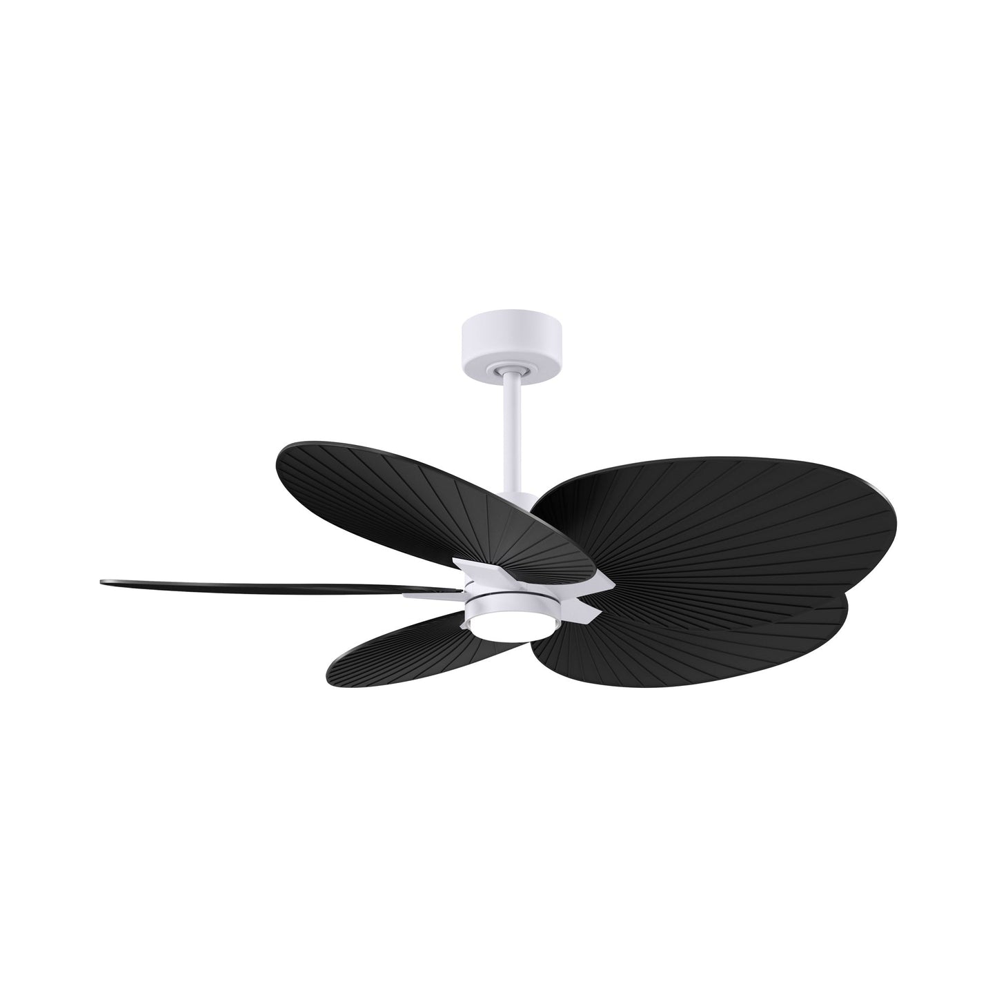 Alessandra Tropical LED Ceiling Fan in Matte White/Matte Black.