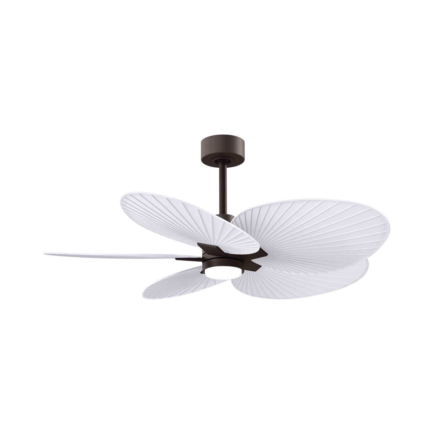 Alessandra Tropical LED Ceiling Fan in Textured Bronze/Matte White.
