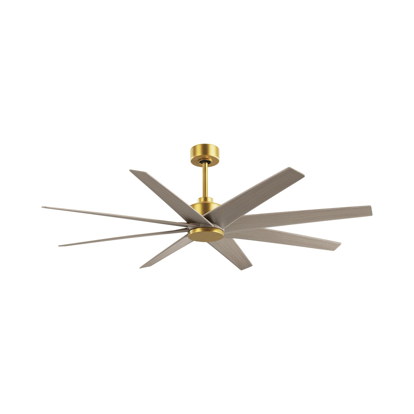 Ariella Ceiling Fan in Brushed Brass/Gray Ash Tone.