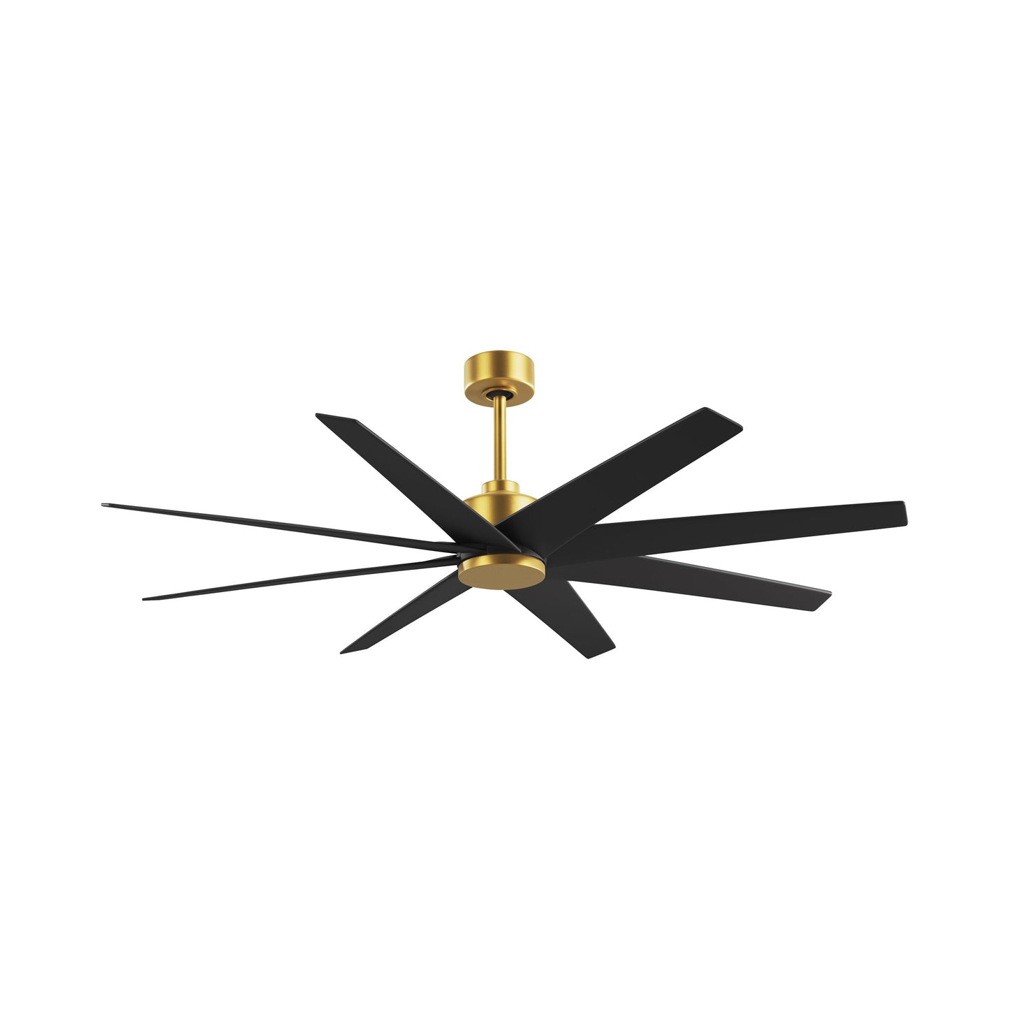 Ariella Ceiling Fan in Brushed Brass/Matte Black.