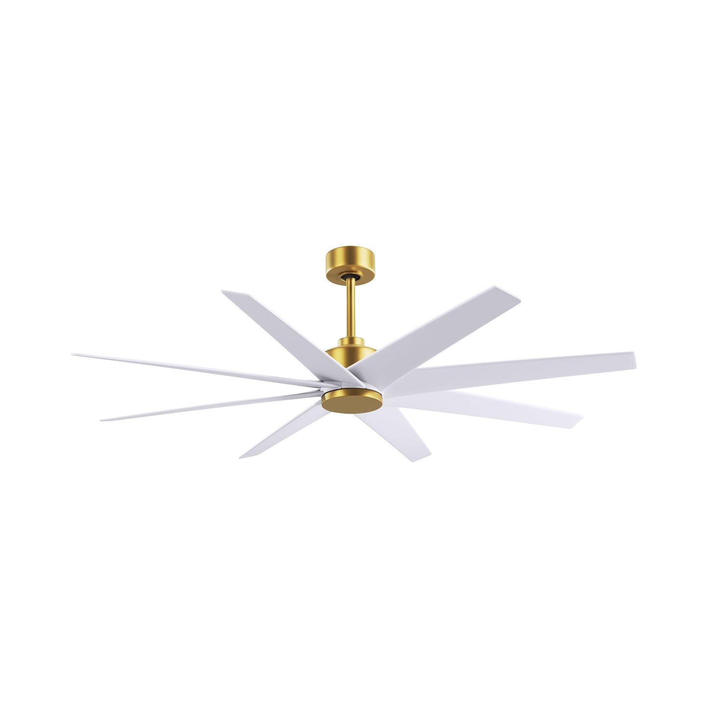 Ariella Ceiling Fan in Brushed Brass/Matte White.