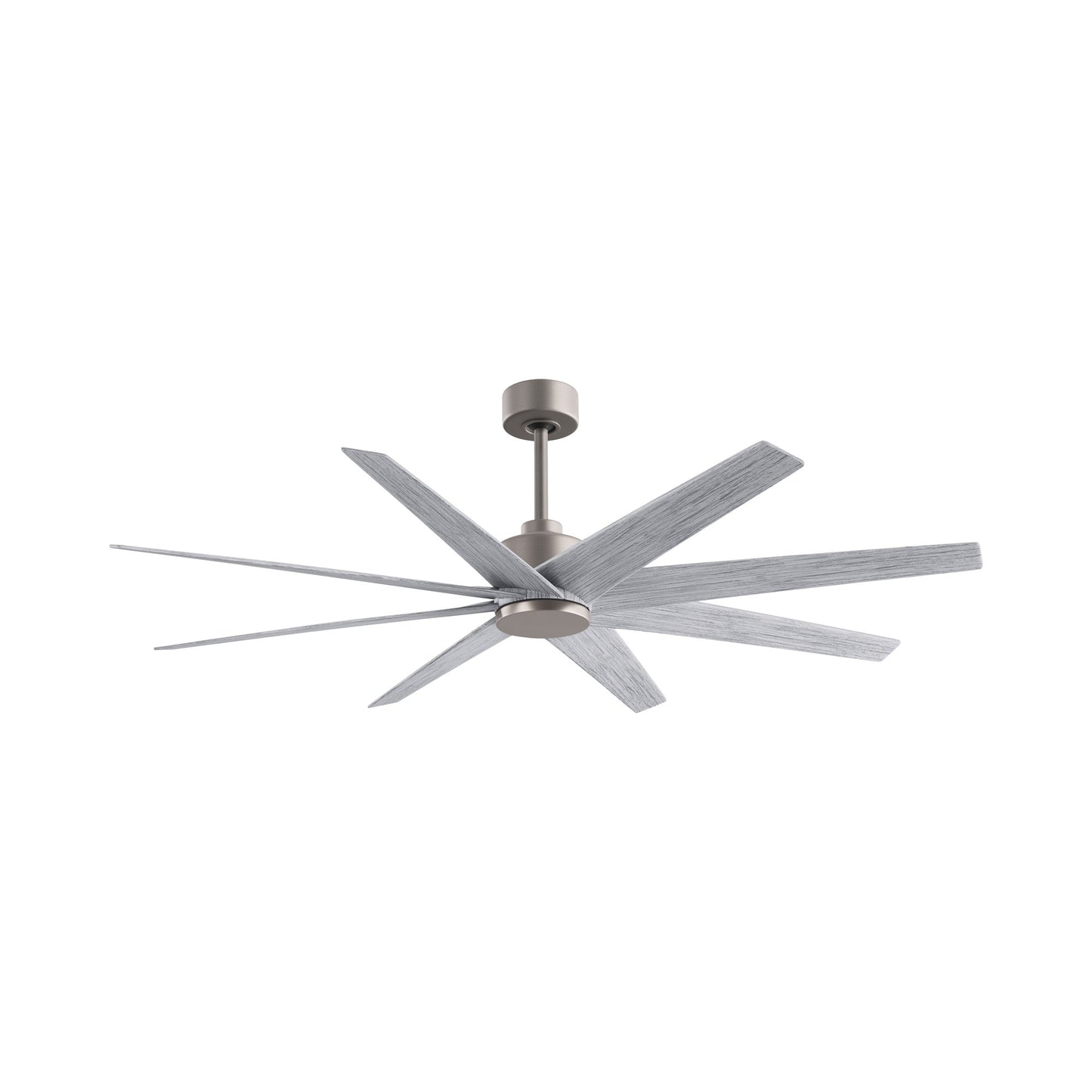 Ariella Ceiling Fan in Brushed Nickel/Barn Wood Tone.