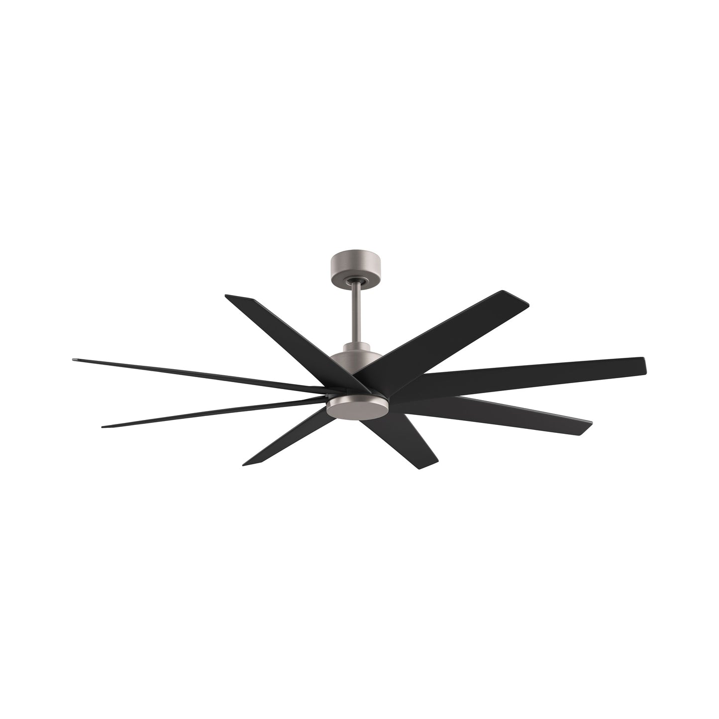 Ariella Ceiling Fan in Brushed Nickel/Matte Black.