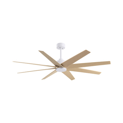 Ariella Ceiling Fan in Matte White/Light Maple Tone.