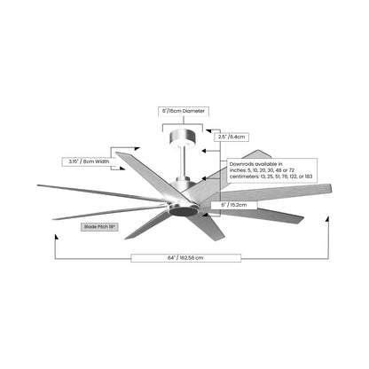 Ariella Ceiling Fan - line drawing.