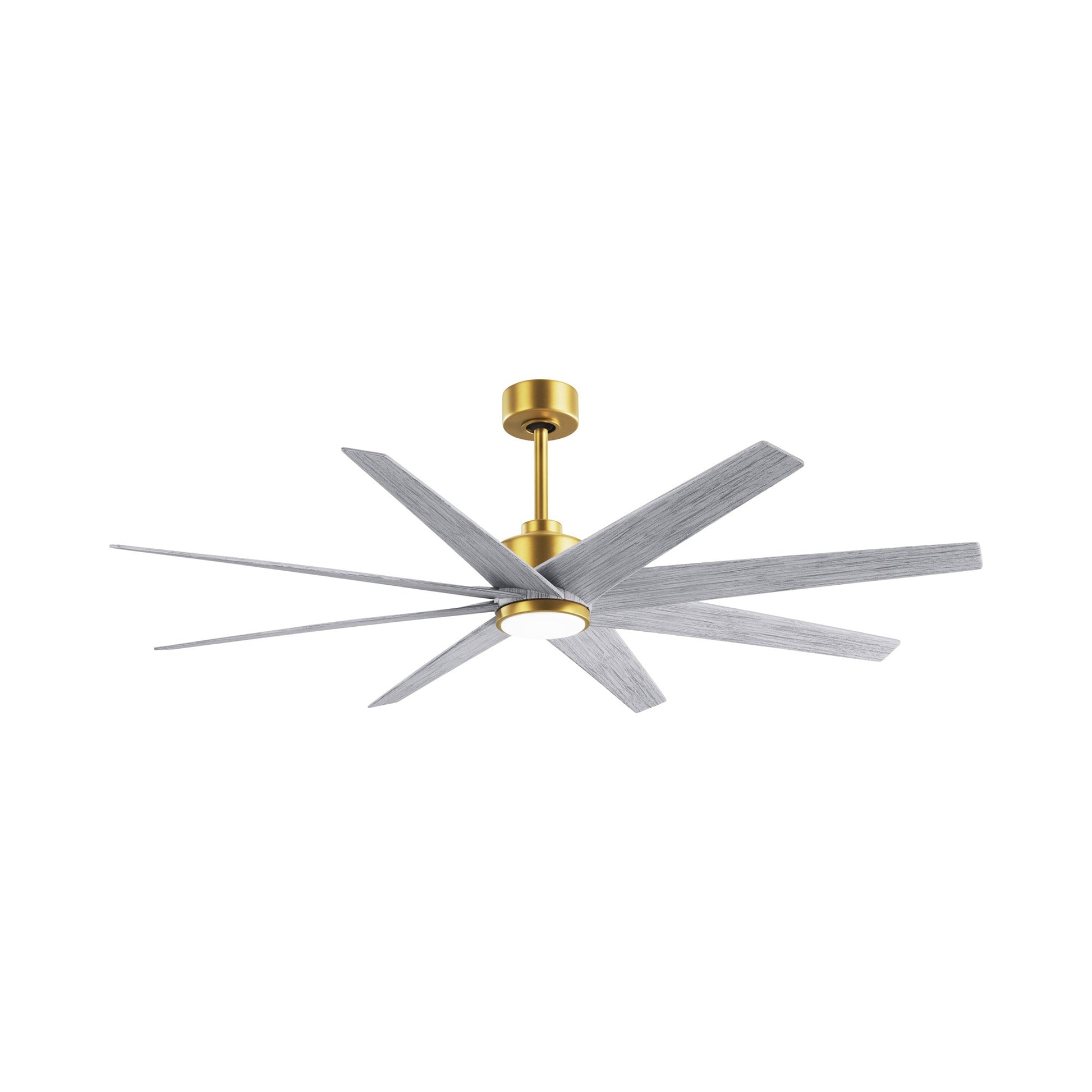 Ariella LED Ceiling Fan in Brushed Brass/Barn Wood Tone.