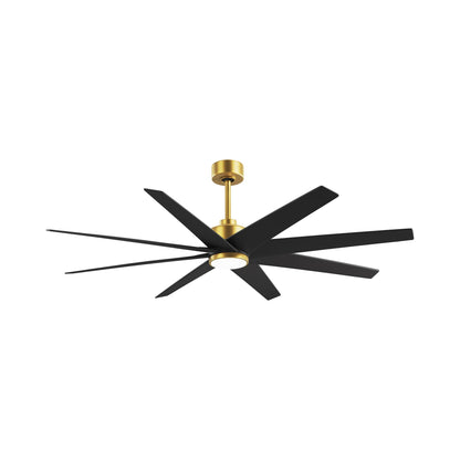 Ariella LED Ceiling Fan in Brushed Brass/Matte Black.