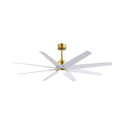 Ariella LED Ceiling Fan in Brushed Brass/Matte White.