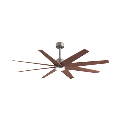 Ariella LED Ceiling Fan in Brushed Nickel/Walnut Tone.