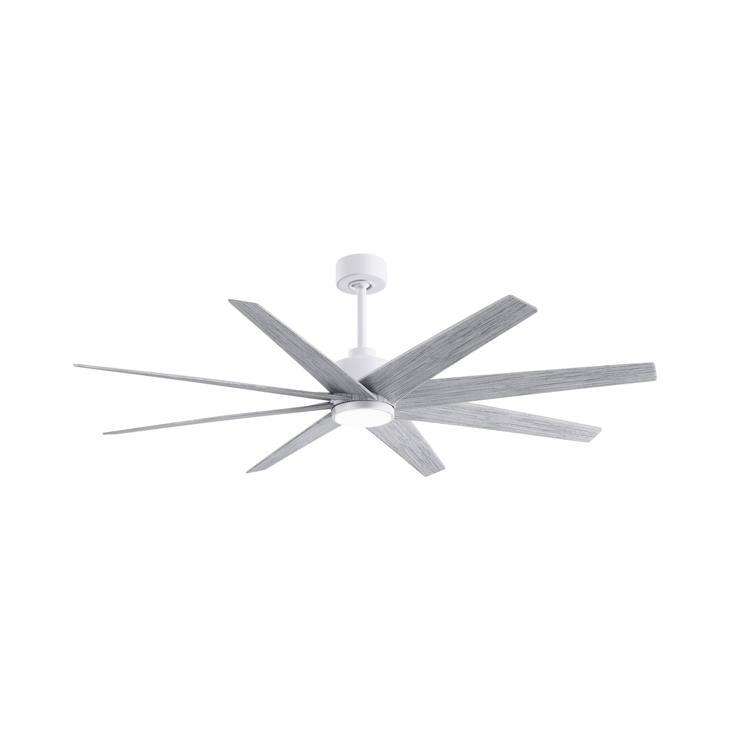 Ariella LED Ceiling Fan in Matte White/Barn Wood Tone.