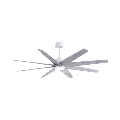 Ariella LED Ceiling Fan in Matte White/Barn Wood Tone.